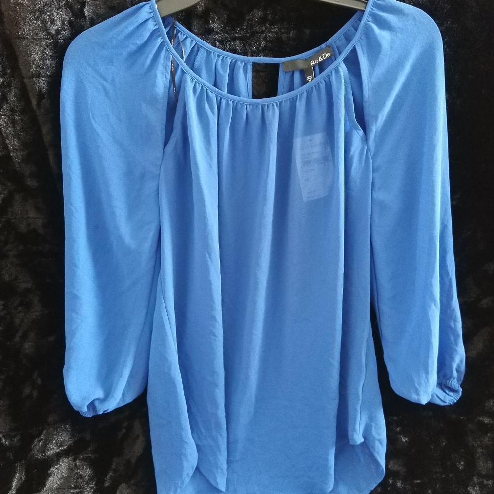 NWT Sheer royal blue top